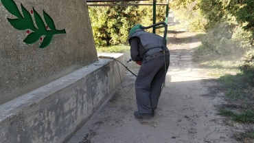 Очистка памятника и стеллы (Тула, Косая гора)